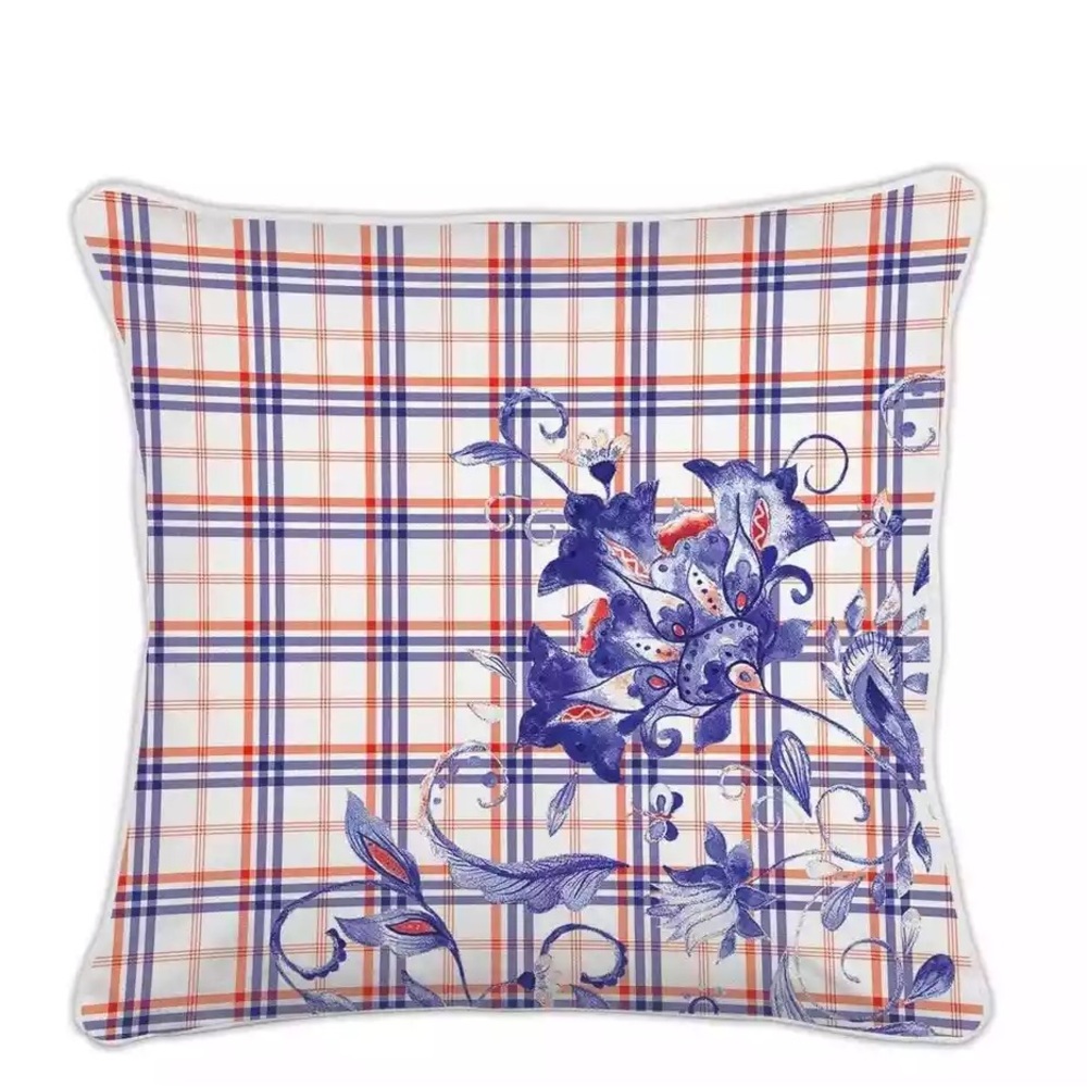 By Michel Design Works a Paisley & Plaid Square Pillow